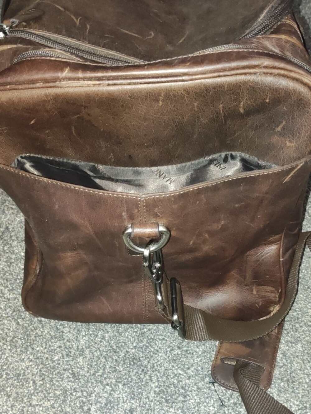 Mancini Brown Leather Bag - Picture 6 of 13